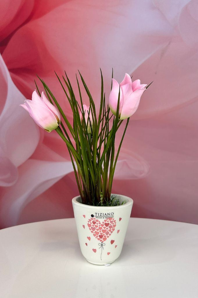 Tulpenbündel auf Grassockel farb. sort