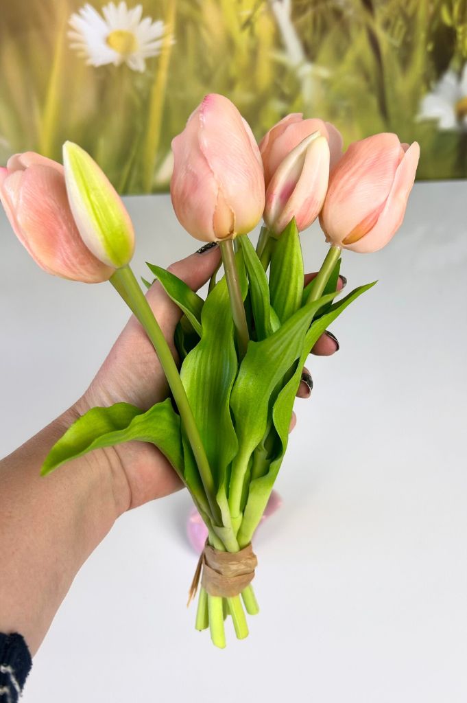 Deko 7er Tulpenbund 30cm rosa