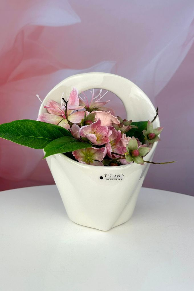 Pflanzgefäß Valetta creme-weiß