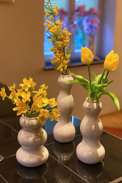 Vase Rona gelb dekoriert