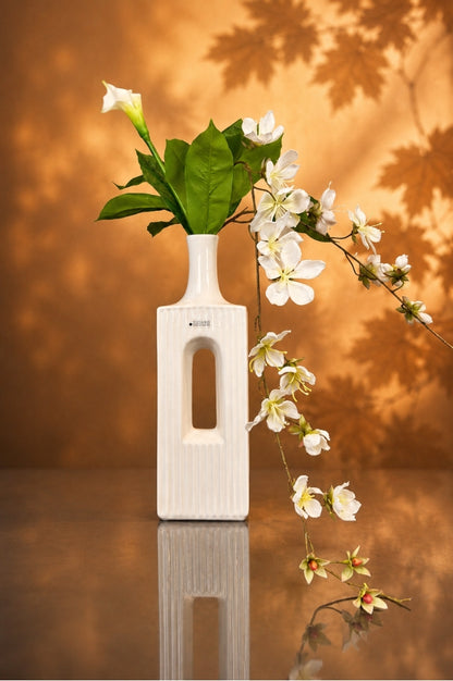 Vase Torino 40cm creme-weiß