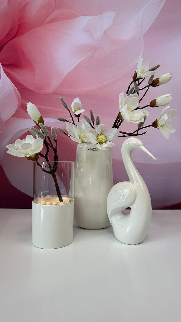 Vase Brezone creme-weiß