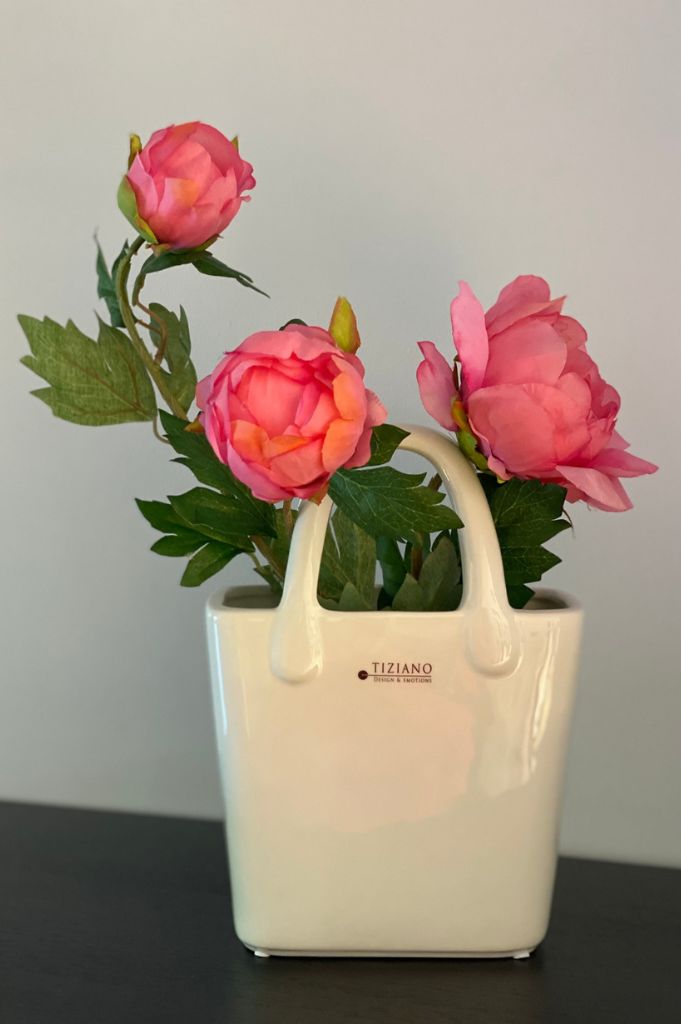 Pflanztasche Cesta creme-weiß