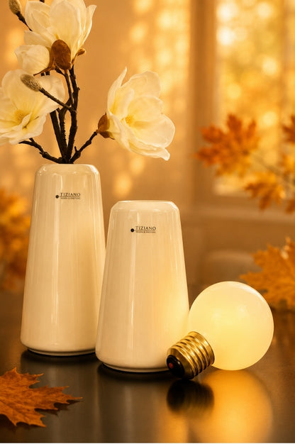 Vase Luminara creme-weiß