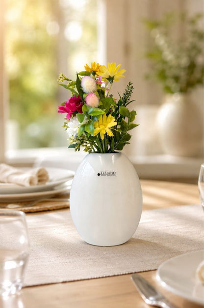 Vase Lunetta creme-weiß