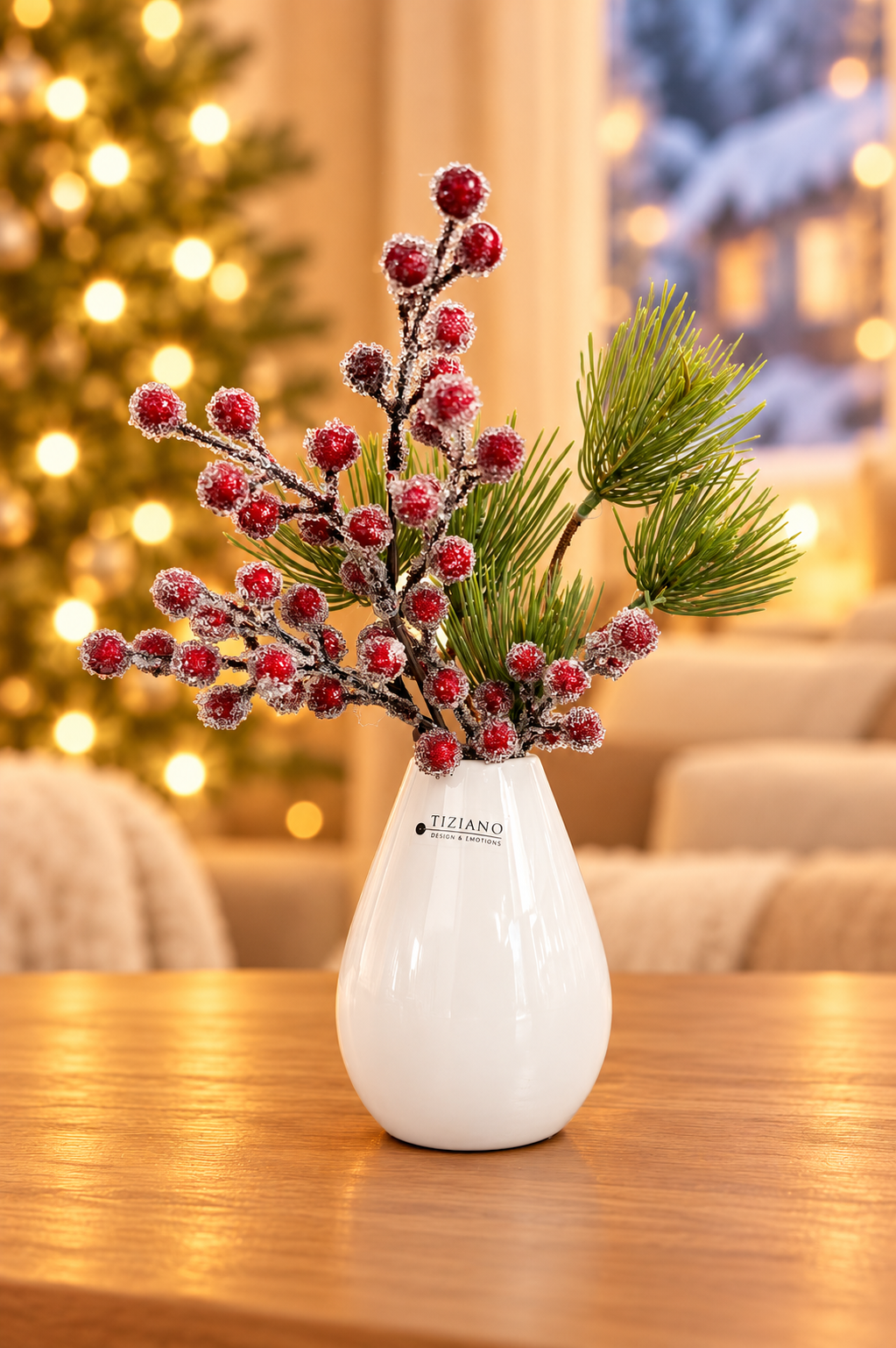 Vase Rosalia 11,5cm creme-weiß