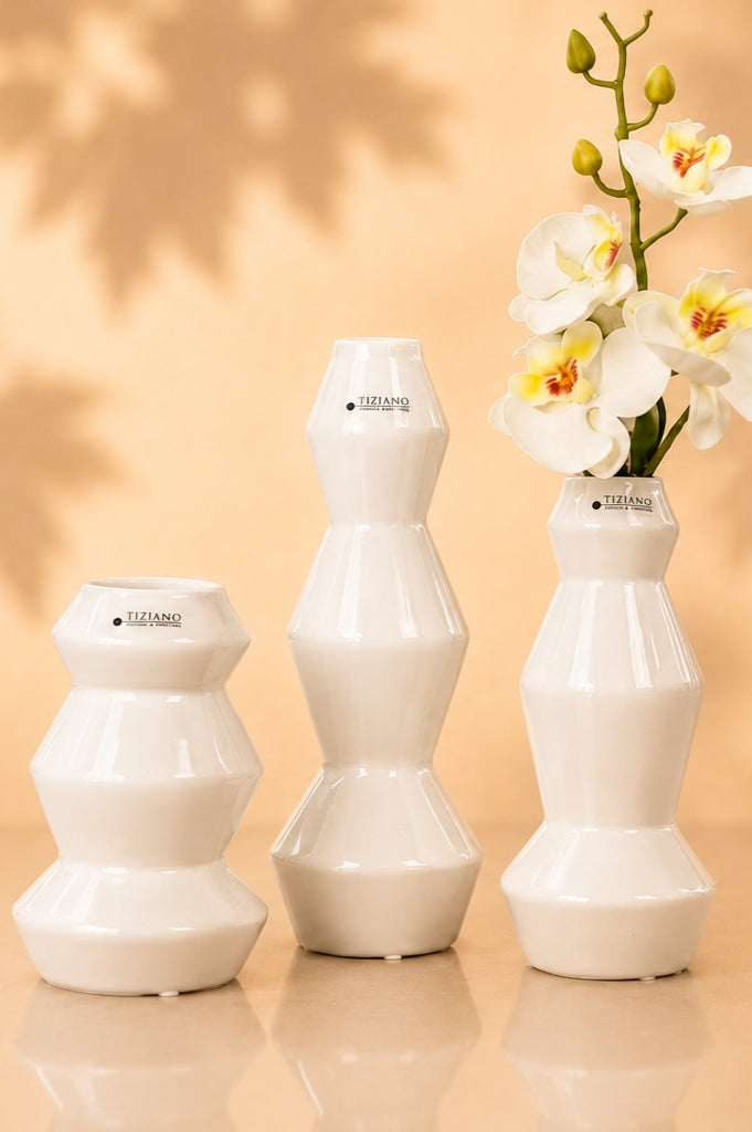 Vase Silandro creme-weiß