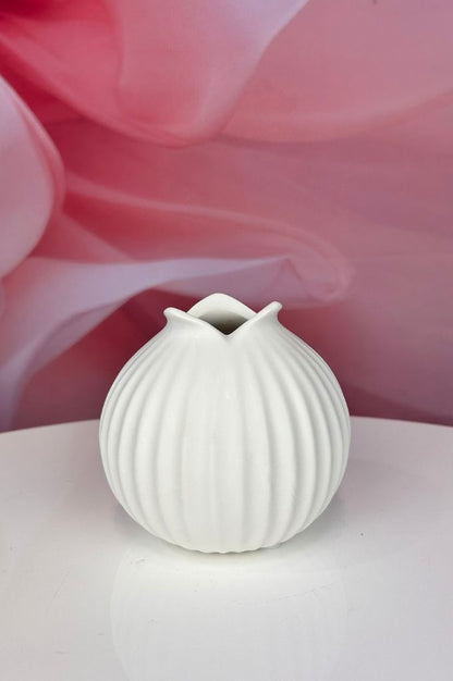 Vase bauchig 15cm weiß matt
