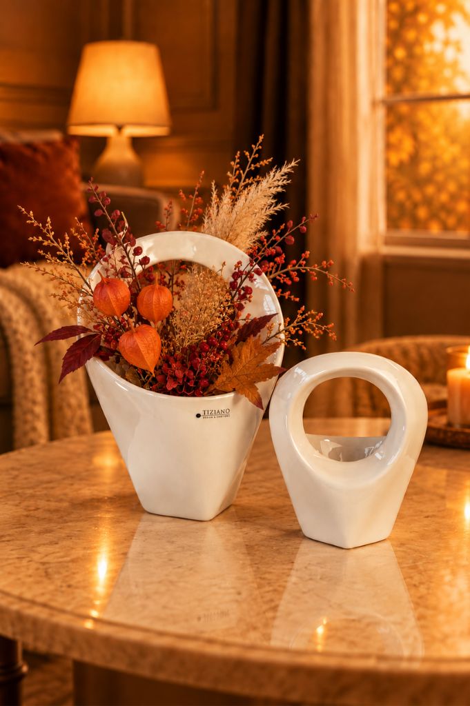 Pflanzgefäß Valetta creme-weiß