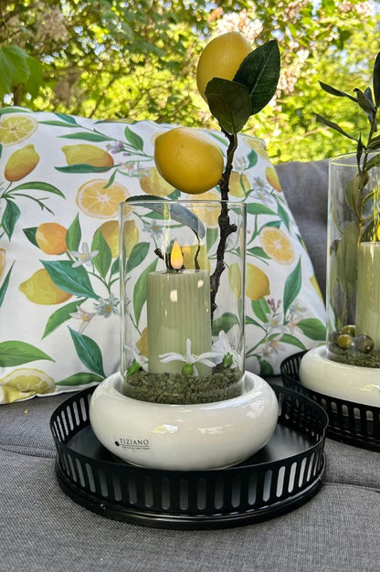 Dekoset Venezia mit Eule Aurelia creme-weiß