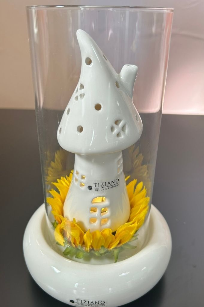 Dekoset Venezia mit Haus Assisi LED creme-weiß