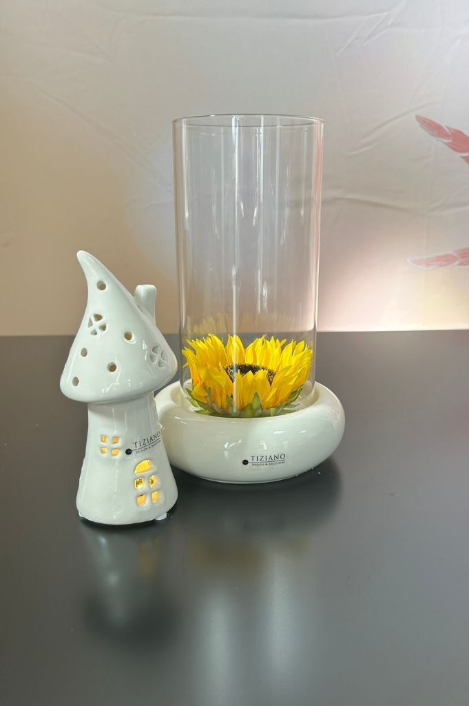Dekoset Venezia mit Haus Assisi LED creme-weiß