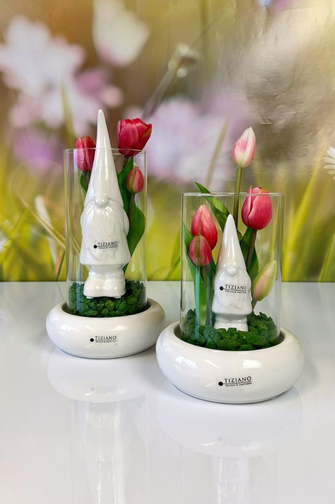 Dekoset Windlicht Venezia mit Zwerg Geraldo 13cm