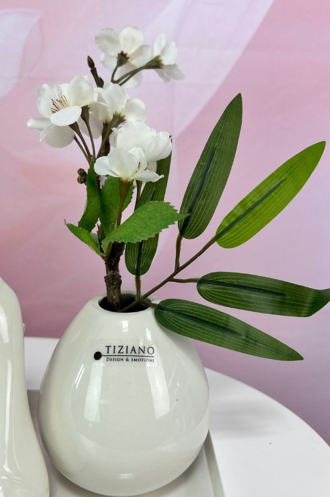 Dekoset Sendina mit Vase Vitara und Muschelhänger türkis