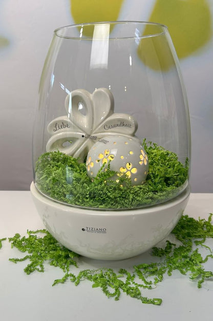 Windlicht Badia creme/klar