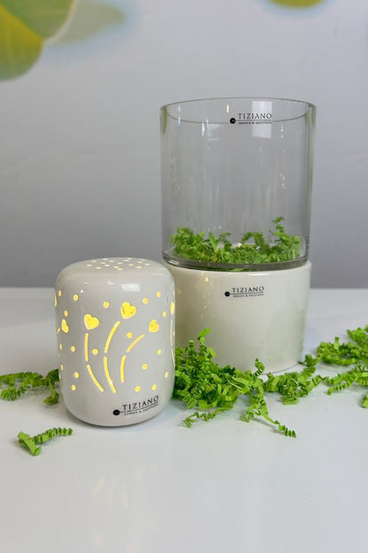 Windlicht Bellagio creme-weiß