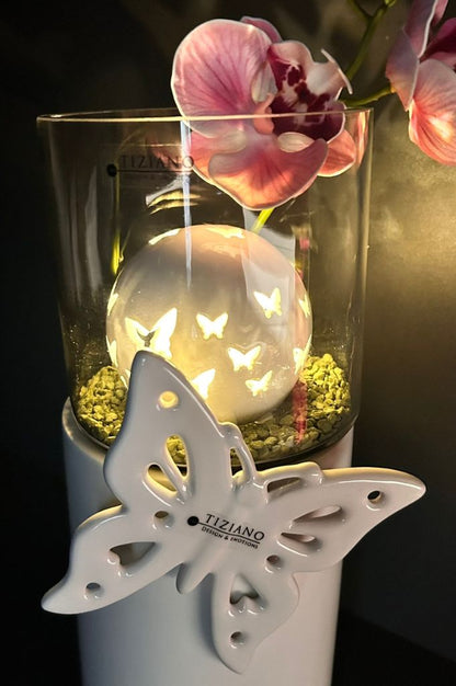 Dekoset Windlicht Laterna mit LED Kugel Ciliana