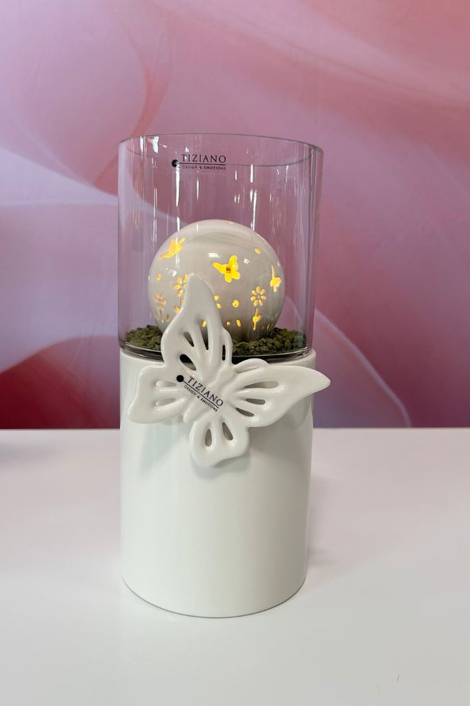 Dekoset Windlich Laterna mit LED Kugel Polline