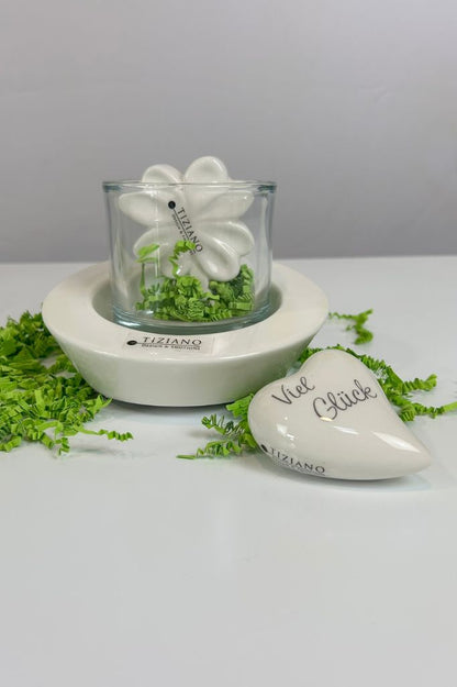 Windlicht Lini 16cm in 2 Varianten creme-weiß