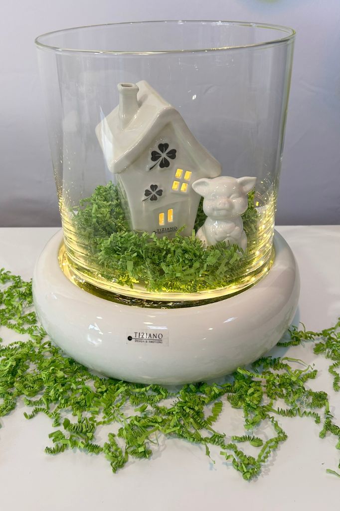 Windlicht Merida LED 26cm creme-weiß