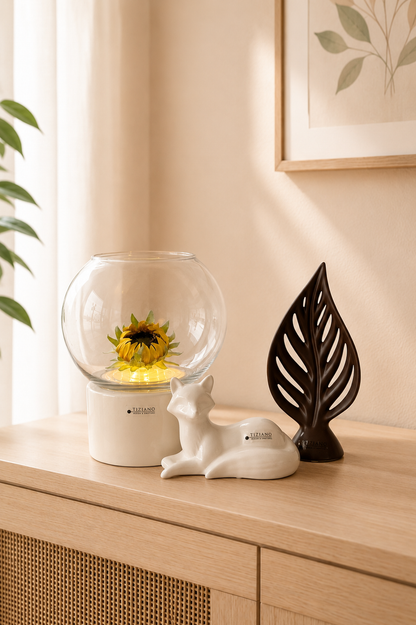 Dekoset Windlicht Ovaro LED mit Marco und Denia braun
