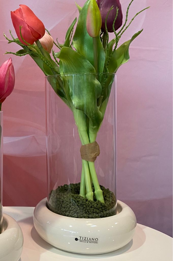 Dekoset Windlicht Venezia mit Tulpen