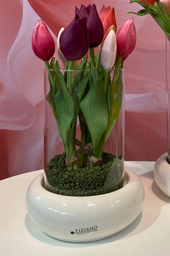 Dekoset Windlicht Venezia mit Tulpen