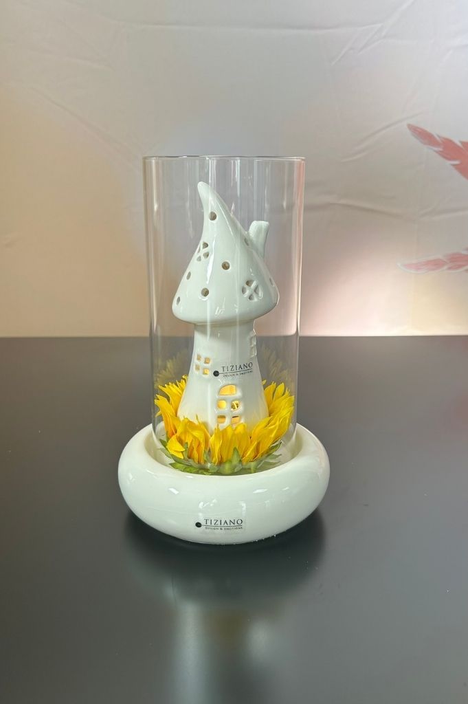 Dekoset Venezia mit Haus Assisi LED creme-weiß