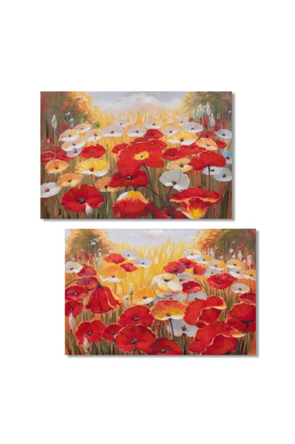 Deko Wandbild Mohnblumen 60x40 cm in 2 Versionen