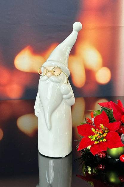 Deko Santa Sergio mit Brille creme-weiß