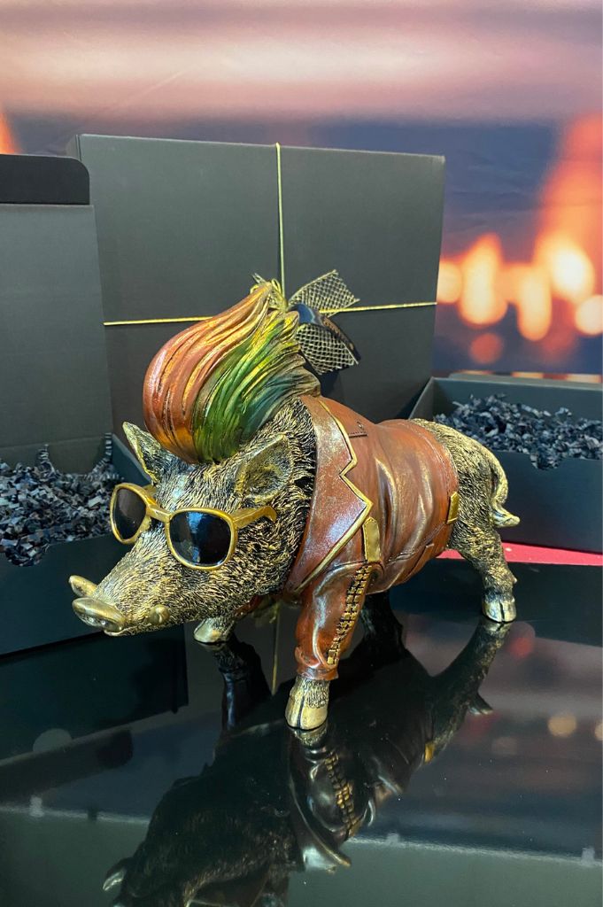 Deko Wildschwein 32cm handbemalt