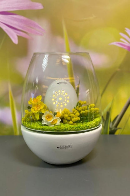 Windlicht Badia mit Ei Mariola LED