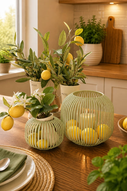 Windlicht Kugel grün 14cm