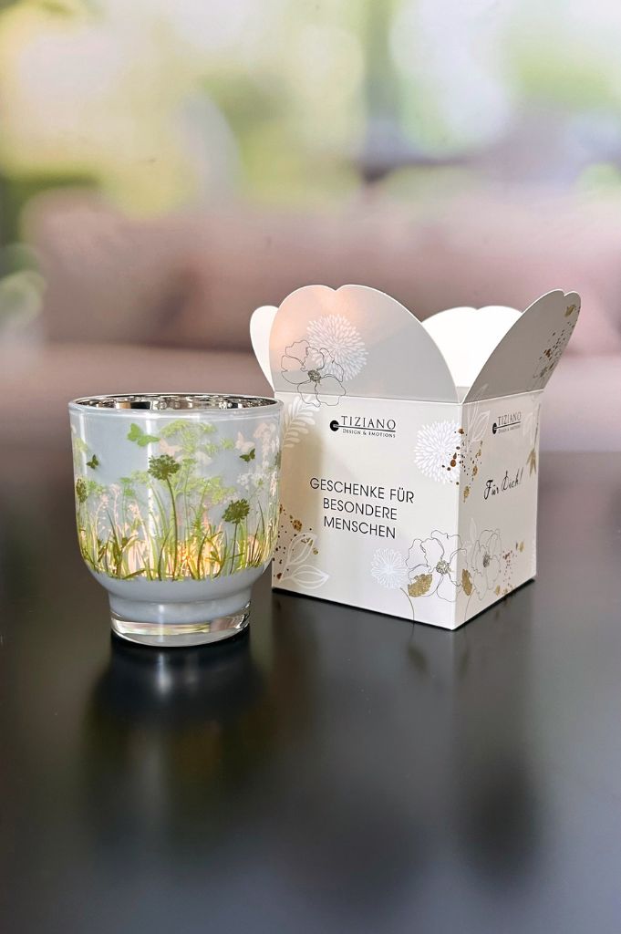 Würfelbox Für Dich Teelicht Aurora mit Sockel