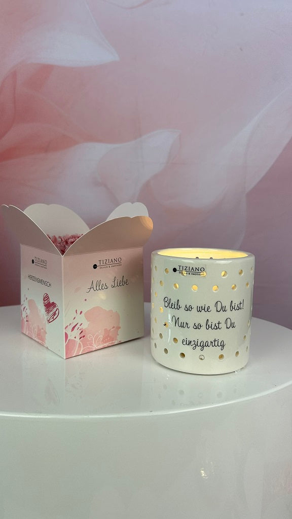 Würfelbox Amore mit Tischlicht Mazzano