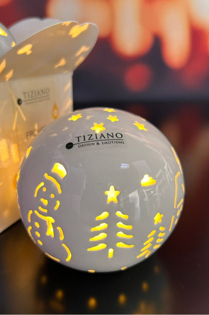 Würfelbox Kugel Rivello LED Schnee