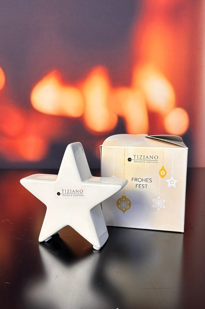 Würfelbox Stern Cometa 11cm creme-weiß