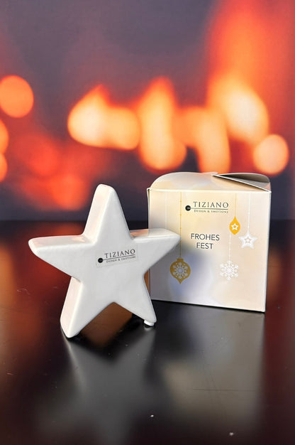 Würfelbox Stern Cometa 11cm creme-weiß