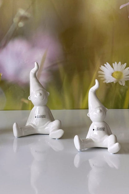 Zwerg Fido sitzend creme-weiß