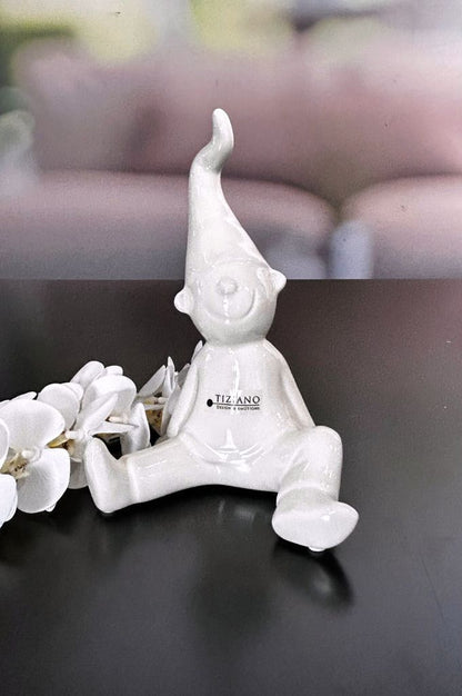 Zwerg Fido sitzend creme-weiß