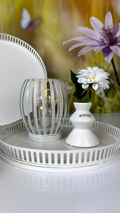 Metallschale Canneto rund creme-weiß