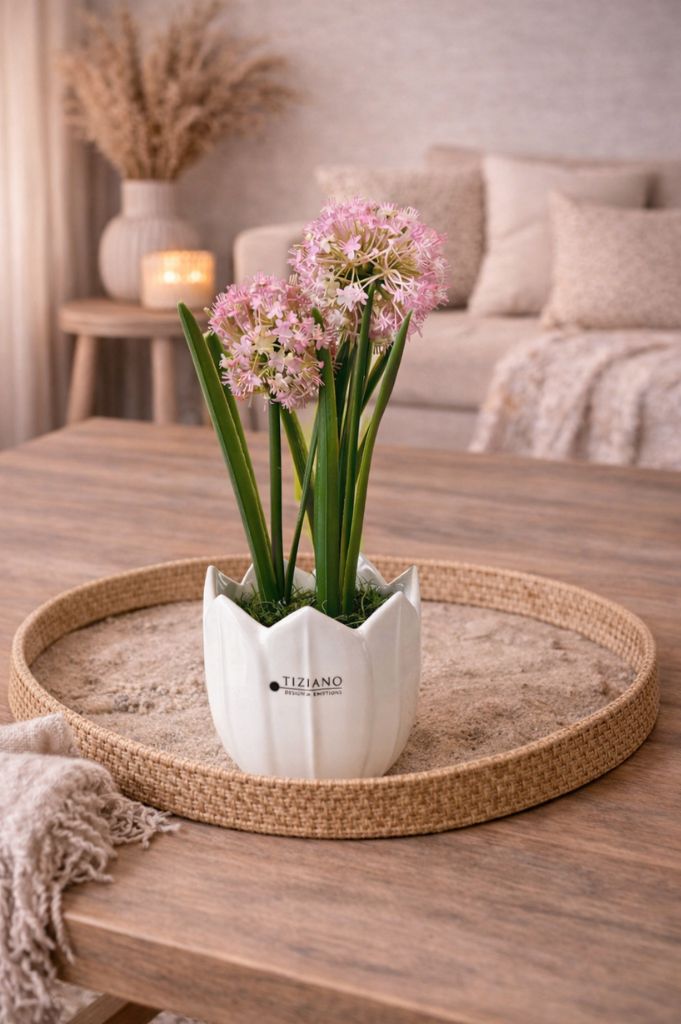 Allium rosa auf Grassockel