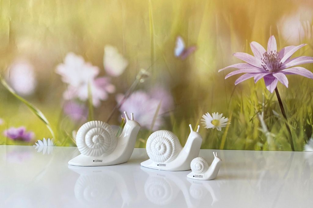 Schnecke Berta creme-weiß