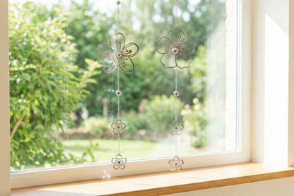 Deko Hänger Blume eckig edelstahl