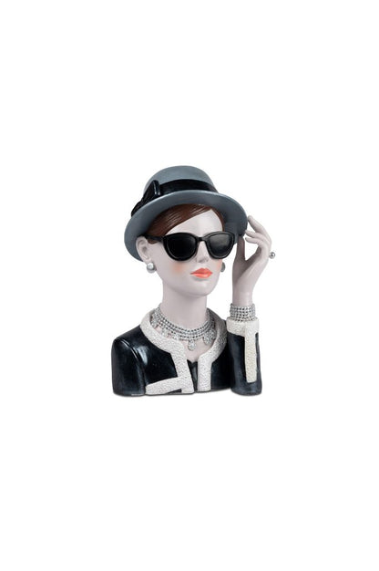 Deko Büste Dame 27cm schwarz