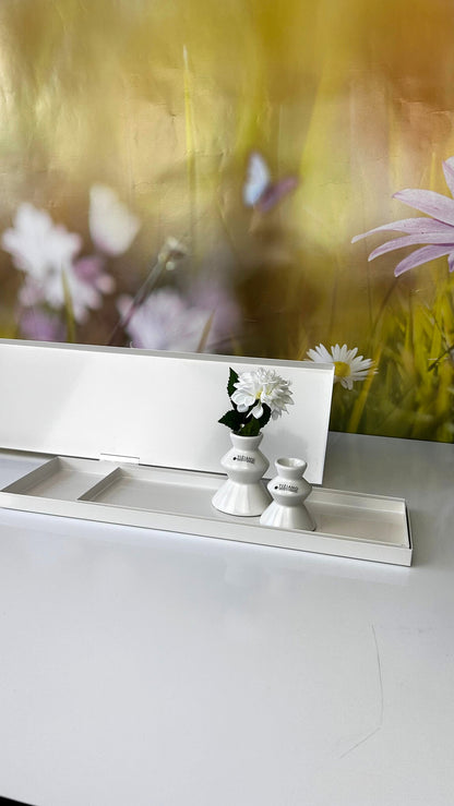 Metallschale Legri eckig creme-weiß