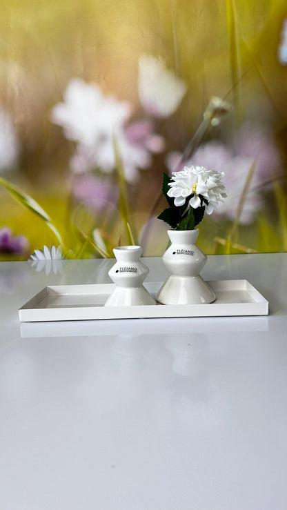 Metallschale Legri eckig creme-weiß