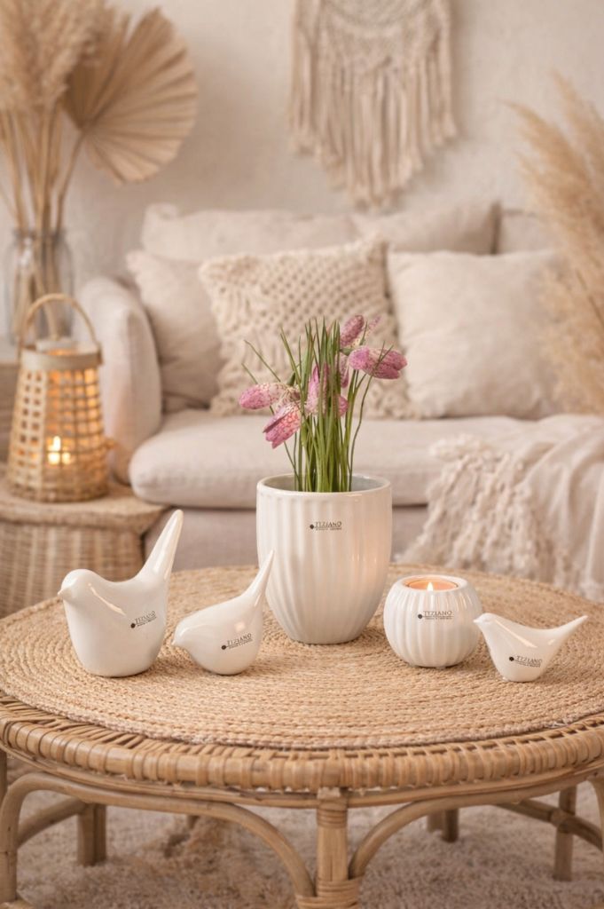 Dekoset Vogelgezwitscher creme-weiß