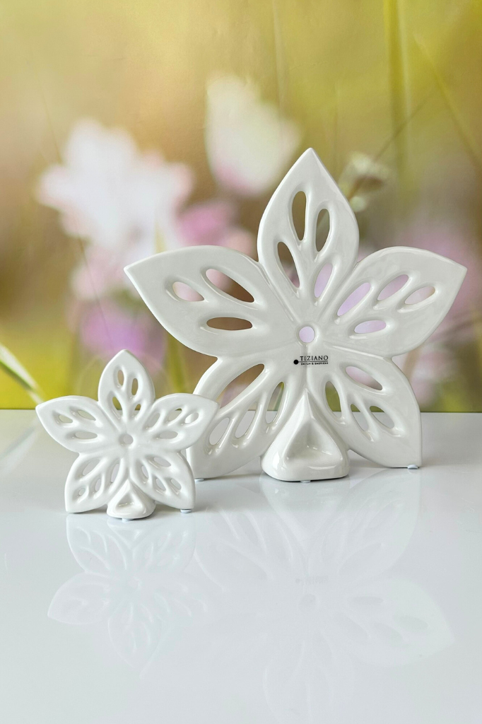 Deko Blume Elara creme-weiß