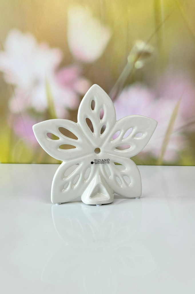 Deko Blume Elara creme-weiß